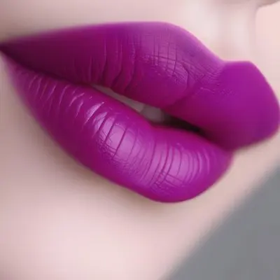 Close Up Of Full Lips With Bold Purple Lipstick Showcasing A Gradient Effect From Dark To Lighter Shades Of Purple The Background Is Dark Emphasizing The Lips 6 131b