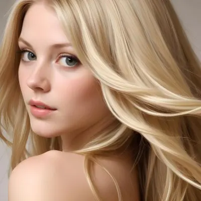 Close Up Of Long Blonde Hair Shiny And Flowing With Subtle Waves In A Studio Setting With Neutral Background 10 34e4