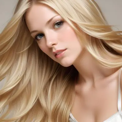 Close Up Of Long Blonde Hair Shiny And Flowing With Subtle Waves In A Studio Setting With Neutral Background 12 Df28