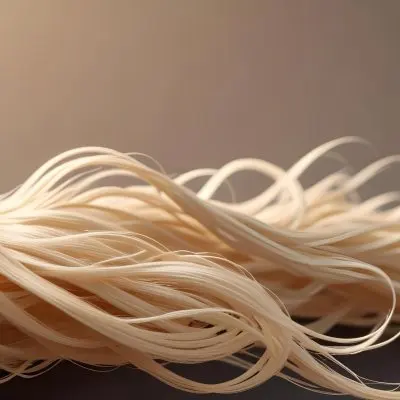 Close Up Of Long Blonde Hair Shiny And Flowing With Subtle Waves In A Studio Setting With Neutral Background 48 6dd0
