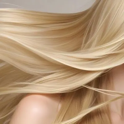 Close Up Of Long Blonde Hair Shiny And Flowing With Subtle Waves In A Studio Setting With Neutral Background 5 Bf79