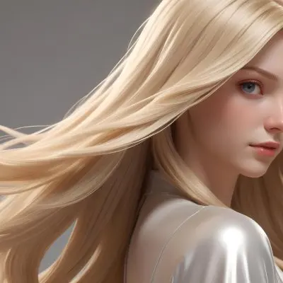 Close Up Of Long Blonde Hair Shiny And Flowing With Subtle Waves In A Studio Setting With Neutral Background 54 0c1a
