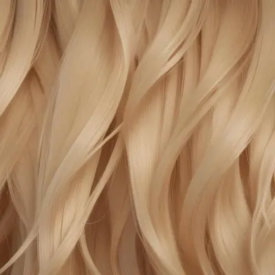 Close Up Of Long Blonde Hair Shiny And Flowing With Subtle Waves In A Studio Setting With Neutral Background 56 B404