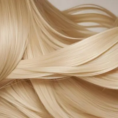 Close Up Of Long Blonde Hair Shiny And Flowing With Subtle Waves In A Studio Setting With Neutral Background 7 11d7