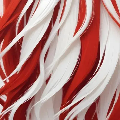 Close Up Of Red White And White Hair Strands Studio Shot White Background 13