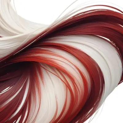 Close Up Of Red White And White Hair Strands Studio Shot White Background 23 3bd8