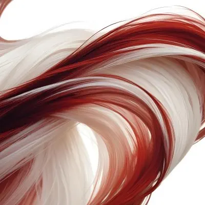 Close Up Of Red White And White Hair Strands Studio Shot White Background 7 B532