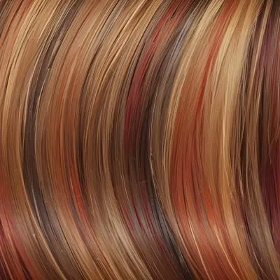 Close Up Of Wavy Hair With A Mix Of Brown Blonde And Red Tones Creating A Warm And Textured Appearance Studio Shot 2 815d