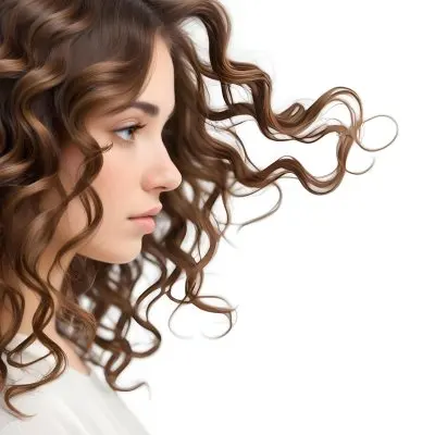 Closeup Of Wavy Curly Brown Hair 4 B100