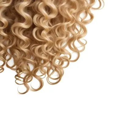 Curly Blonde Hair On A White Background 14 017c