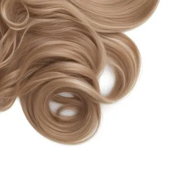 Curly Blonde Hair On A White Background 15