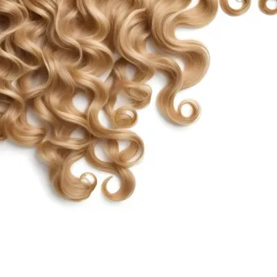 Curly Blonde Hair On A White Background 19 42d4