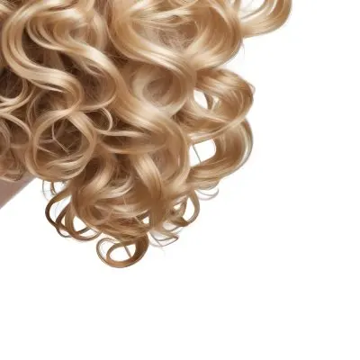 Curly Blonde Hair On A White Background 21 A11c