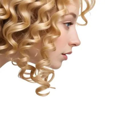 Curly Blonde Hair On A White Background 6 Af6e