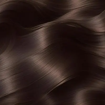 Dark Brown Wavy Hair Strands Shiny And Smooth Texture Creating A Flowing Pattern Against A Plain Neutral Background 8 2165
