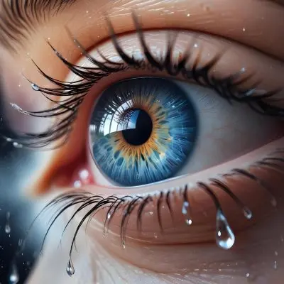 Digital Painting A Close Up Of A White Woman S Eye Age 25 With Long Eyelashes And Water Drops The Iris Has A Galaxy Inside In A Blurry Background Bold And Slim Lines Brush Strokes 39 399f