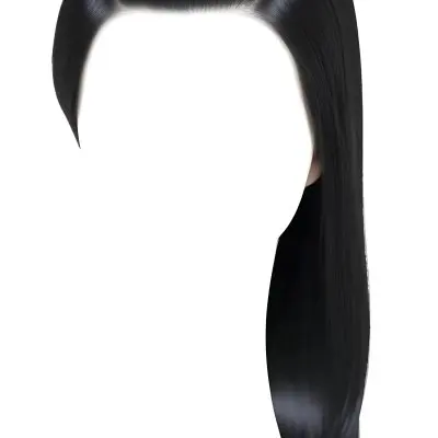 Digital Painting A Long Sleek Hairstyle With Straight Black Hair Featuring A Prominent Fringe At The Front And Longer Strands Cascading Down The Sides The Hair Has A Shiny Texture And Is Styled To Appear Smooth And F 10 218c