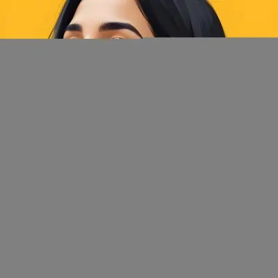 Digital Painting A Middle Eastern Woman 25 Years Old Long Black Hair Wearing A Yellow Polka Dot Dress And Golden Earrings On A Yellow Background Bold And Slim Lines Brush Strokes 12 7bb9