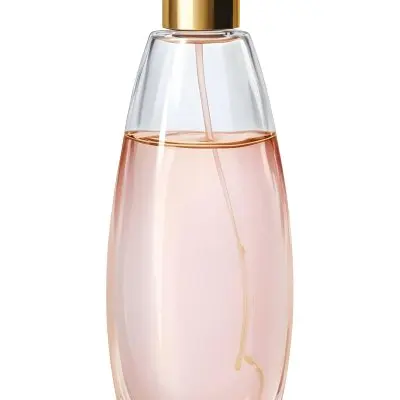 Digital Painting A Perfume Bottle With A Golden Cap And A Transparent Body Filled With A Light Pink Liquid Isolated On A White Background Bold And Slim Lines Brush Strokes 58 5a48