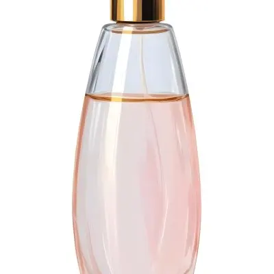 Digital Painting A Perfume Bottle With A Golden Cap And A Transparent Body Filled With A Light Pink Liquid Isolated On A White Background Bold And Slim Lines Brush Strokes 62 Bb50