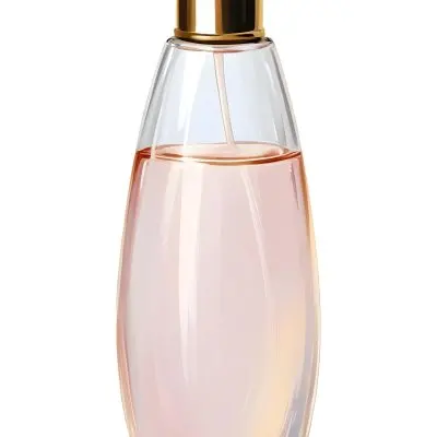 Digital Painting A Perfume Bottle With A Golden Cap And A Transparent Body Filled With A Light Pink Liquid Isolated On A White Background Bold And Slim Lines Brush Strokes 70 A332