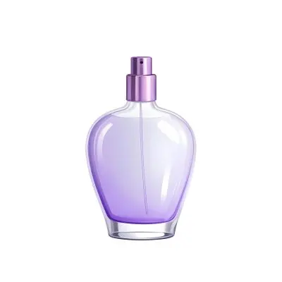 Digital Painting A Perfume Bottle With A Purple Liquid Inside And A Transparent Cap On A White Background The Bottle Is Transparent And Has A Rounded Shape Bold And Slim Lines Brush Strokes 13 Dbd9