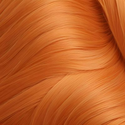 Orange Hair Strands With Soft Waves Creating A Vibrant And Smooth Pattern Close Up Shot Studio Lighting Hair Care Product Advertisement Smooth And Shiny Texture 33 C192