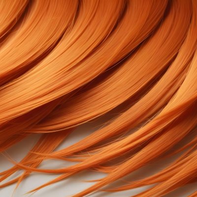 Orange Hair Strands With Soft Waves Creating A Vibrant And Smooth Pattern Close Up Shot Studio Lighting Hair Care Product Advertisement Smooth And Shiny Texture 35 5153