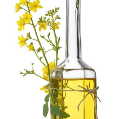Rapeseed Oil In A Glass Bottle
