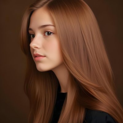 White Girl 13 Years Old Light Skin Long Brown Hair In A Brown Background 12 6838