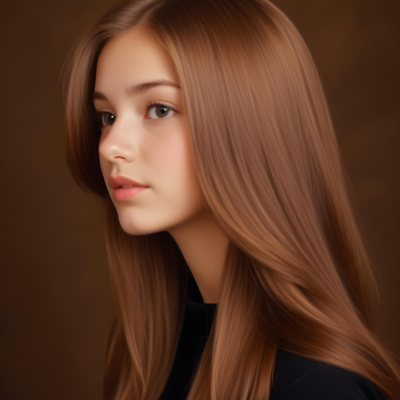 White Girl 13 Years Old Light Skin Long Brown Hair In A Brown Background 4 5f7a