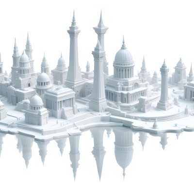 3d Model World Monuments In White Background Figure Octane Render Volumetric Highly Detailed Videogame Aesthetic 17 A98c