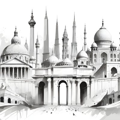 3d Model World Monuments In White Background Figure Octane Render Volumetric Highly Detailed Videogame Aesthetic 35 6299