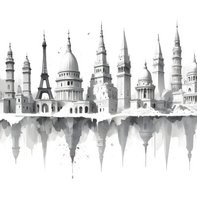 3d Model World Monuments In White Background Figure Octane Render Volumetric Highly Detailed Videogame Aesthetic 56 0537
