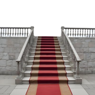A Stone Staircase With A Red Carpet 15 3f68