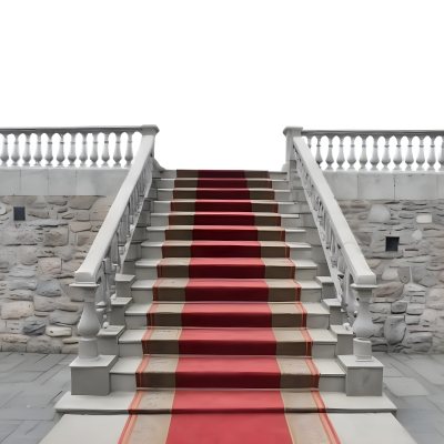 A Stone Staircase With A Red Carpet 16 D0ac