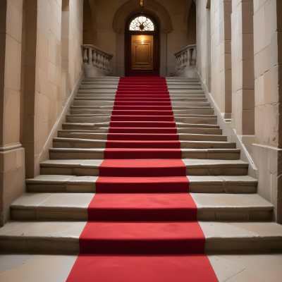 A Stone Staircase With A Red Carpet 3 16ca