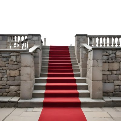 A Stone Staircase With A Red Carpet 8 4c4c