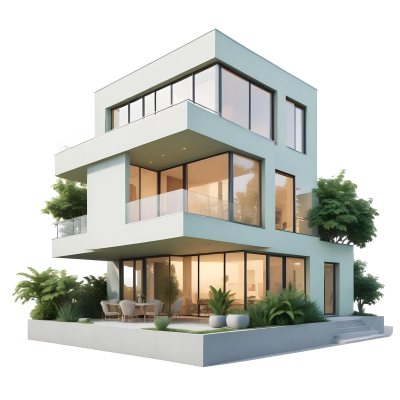 Modern Minimalist Green Three Story House With Large Windows And Green Roof Surrounded By Green Trees And Plants Bright Sunlight Clean Lines Open Floor Plan Outdoor Seating Area 49 9c4b