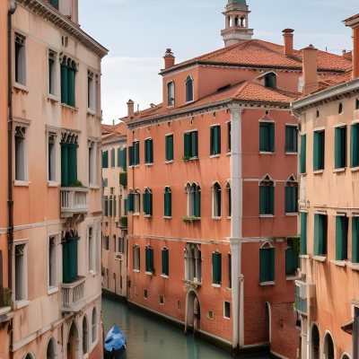 Venice Buildings With Red Roofs And Green Windows Canal In The Middle 94 Deb1