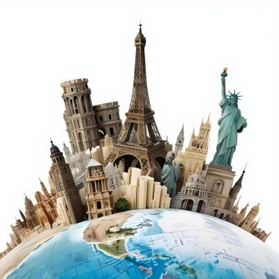 World Monuments On Top Of A World Globe 10 4af6