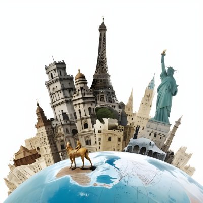 World Monuments On Top Of A World Globe 4 9a77