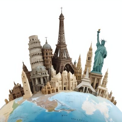 World Monuments On Top Of A World Globe 6 Fa00
