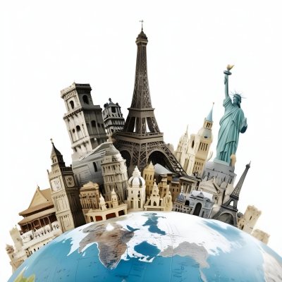 World Monuments On Top Of A World Globe 8 E0d6