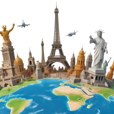 World Monuments On Top Of The World White Background 12 750a