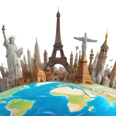 World Monuments On Top Of The World White Background 20 716b