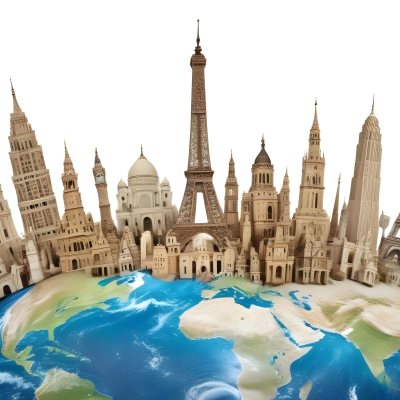 World Monuments On Top Of The World White Background 21 5d28