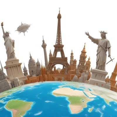 World Monuments On Top Of The World White Background 22 B805