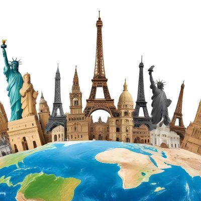 World Monuments On Top Of The World White Background 23 996d