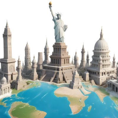 World Monuments On Top Of The World White Background 24 0ffc